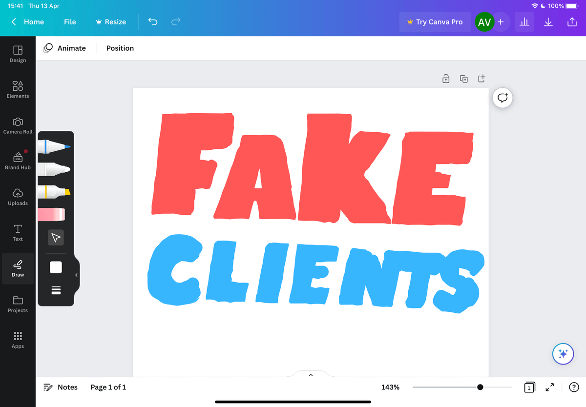 Screenshot of graphic design in the Canva app