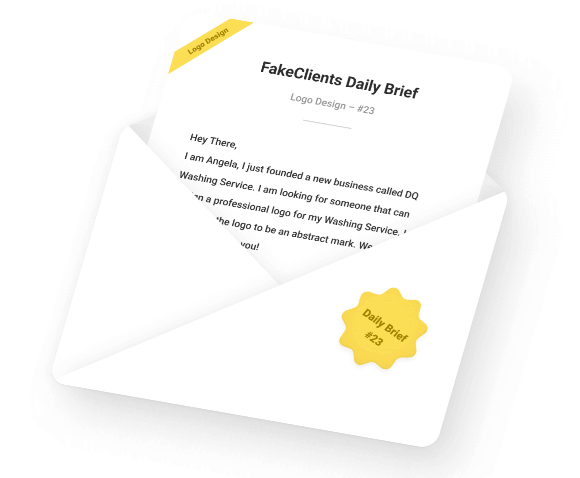 example of a daily design brief from fakeclients