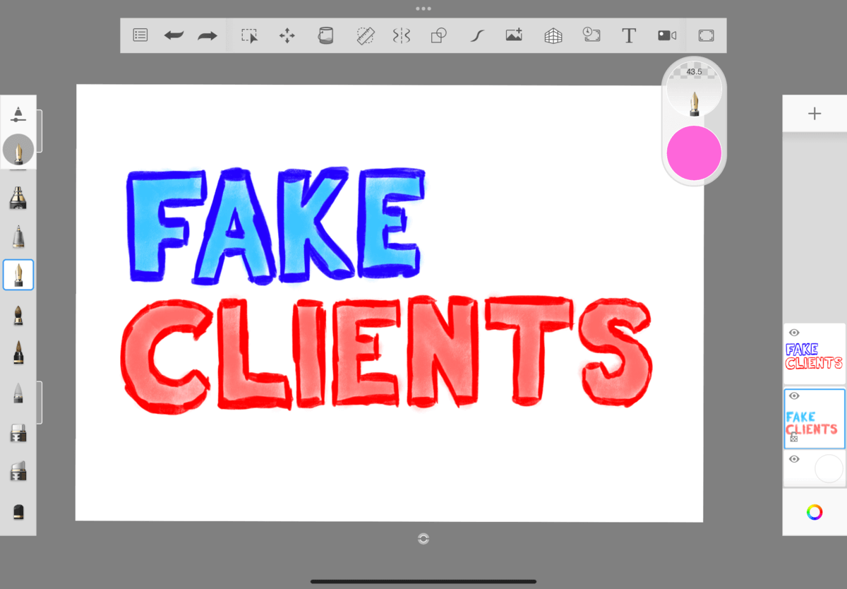 Screenshot of graphic design in the Autodesk Sketchbook app
