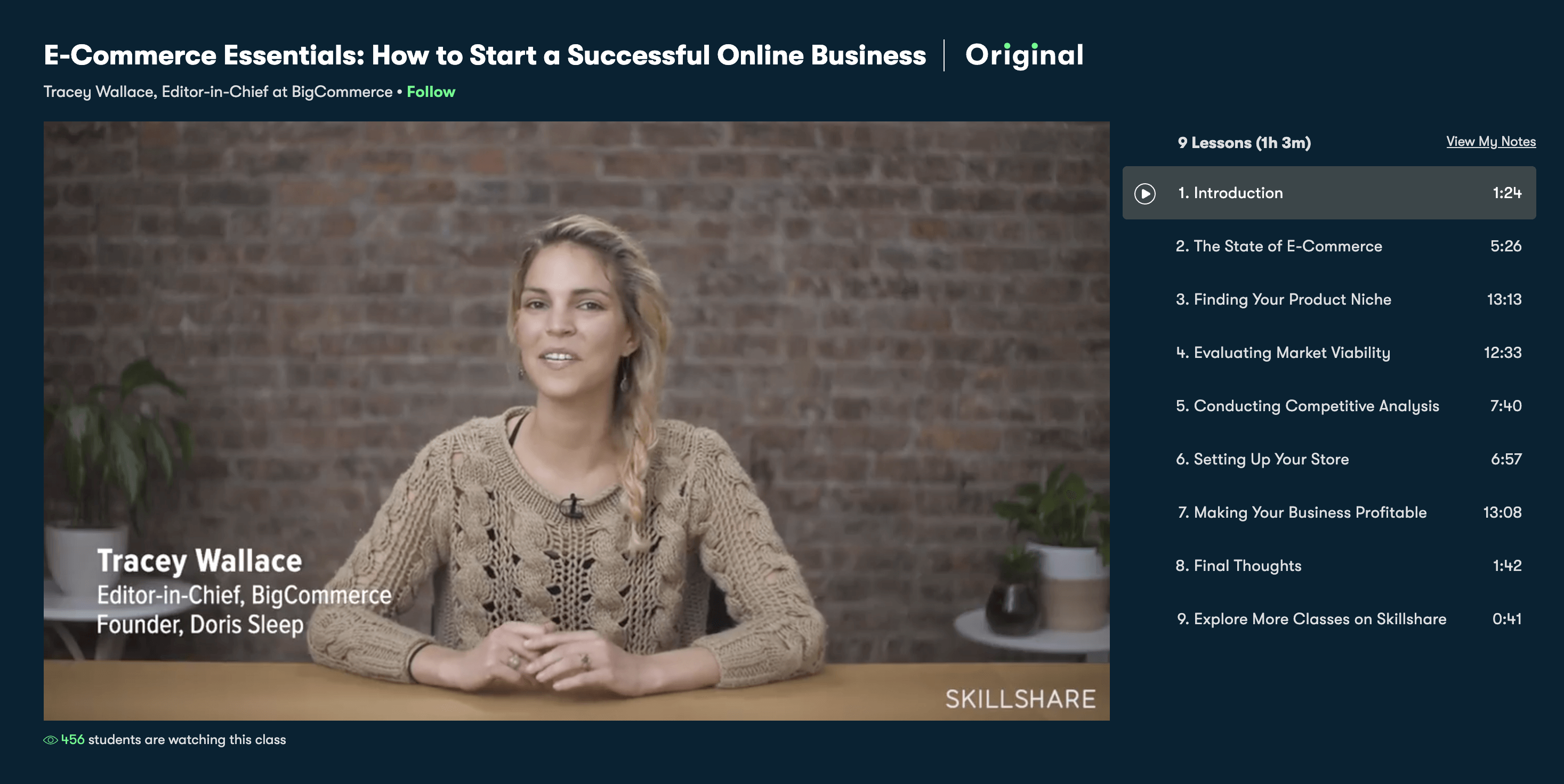A still from the Skillshare course 'E-Commerce Essentials: How to Start a Successful Online Business'