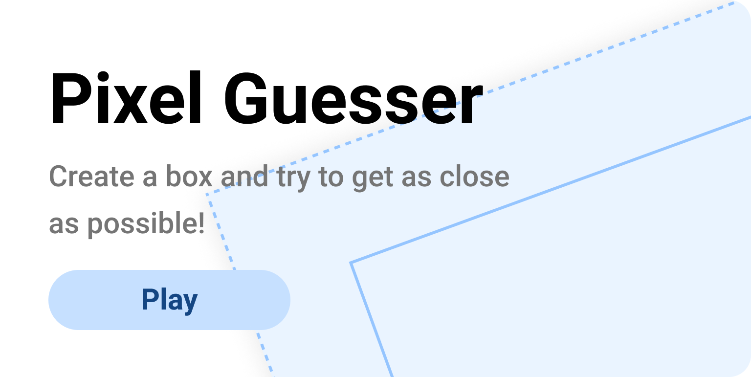 Pixel guessing game for graphic designers